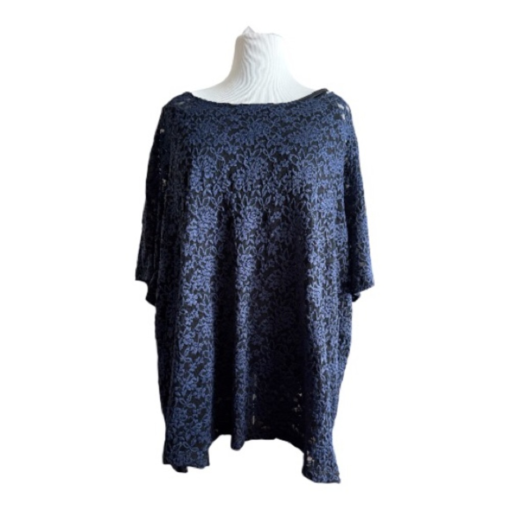 Catherines Navy Blue Lace Tunic - Size 3x- NWT